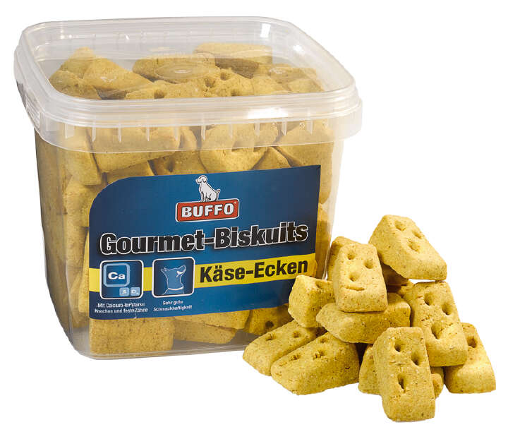 BUFFO Hundeleckerli Gourmet-Biskuits Käse-Ecken